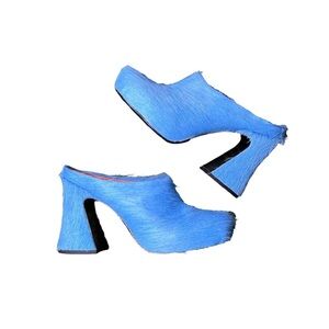 Blue Fur Women's Mules